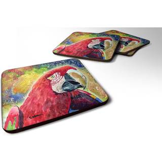 """" Caroline's Treasures 8607FC Bird-Parrot Foam Coasters (Sæt på 4) 3,5 """" ""H X 3,5"" """" W Multicolor """"