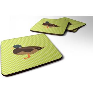 """" Caroline's Treasures Silver Bantam Duck Green Decorative Coasters 3.5 """" """" Multicolor """"