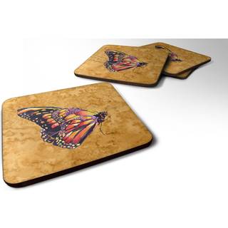 """" Caroline's Treasures 8858FC sommerfugl på guldskumkyster (sæt på 4) 3,5 """" ""H x 3,5"" """" W multicolor """"