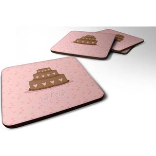 """" Caroline's Treasures Heart Cake 3 Tier Pink Decorative Coasters 3.5 Multicolor """"