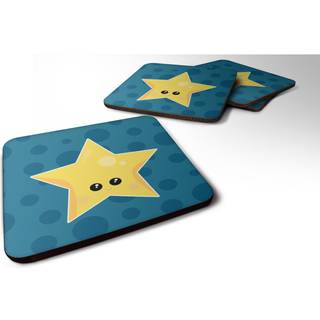 """" Caroline's Treasures Weather Night Star Face Foam Coaster Set på 4 3,5 multicolor """"