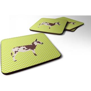 """" Caroline's Treasures American Spotted Donkey Green Decorative Coasters 3.5 Multicolor """"