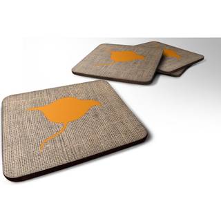 """" Caroline's Treasures BB1094-BL-eller-FC Stingray Burlap og Orange Foam Coasters (Sæt på 4) 3.5 """" ""H X 3,5"" """" ""W Multicolor"" ""