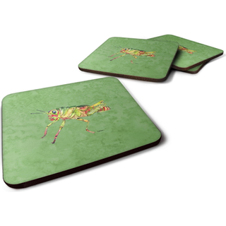 """" Caroline's Treasures 8848FC Grasshopper på Avacado Foam Coasters (Sæt på 4) 3,5 """" ""H X 3,5"" """" W Multicolor """"