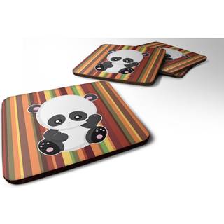 """" Caroline's Treasures Striped Panda Foam Coaster Set på 4 3,5 multicolor """"