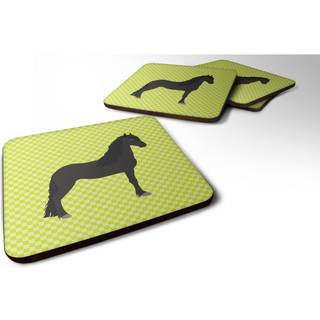 """" Caroline's Treasures Friesian Horse Green Decorative Coasters 3.5 """" """" Multicolor """"
