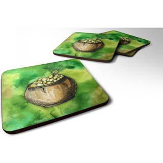"""" Caroline's Treasures Irish Pot of Gold Foam Coaster Set på 4 3,5 multicolor """"