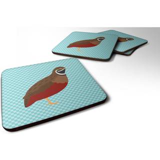 """" Caroline's Treasures Chinese Painted eller King Quail Blue Check Decorative Coasters 3.5 multicolor """"