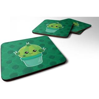 """" Caroline's Treasures Cactus Polkadots Foam Coaster Set på 4 3,5 multicolor """"