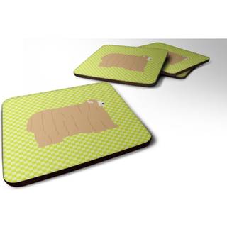 """" Caroline's Treasures Lincoln Longwool Sheep Green Decorative Coasters 3.5 Multicolor """"