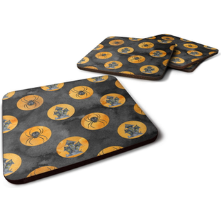 """" Caroline's Treasures Watecolor Halloween Circles Decorative Coasters 3.5 multicolor """"