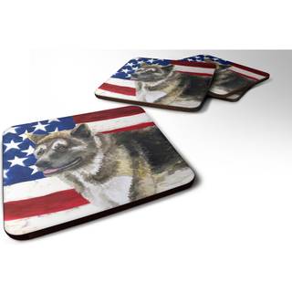 """" Caroline's Treasures American Akita Patriotic Decorative Coasters multicolor """"