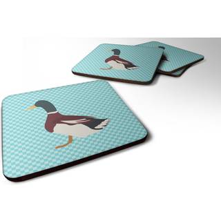 """" Caroline's Treasures Rouen Duck Blue Check Dekorative Coasters 3.5 Multicolor """"