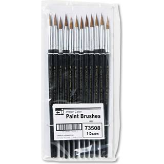 Charles Leonard vandfarve penselb?rster med rund spids spids nr. 8 0,81 tommer kamelh?r sort h?ndtag 12-pakke (73508)