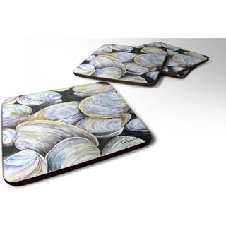"""" Caroline's Treasures 8714FC Clam Quahog Foam Coasters (Sæt på 4) 3,5 """" ""H X 3.5"" """" W Multicolor """"