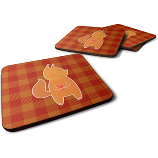 """" Caroline's Treasures Fox Foam Coaster 3.5 """" """" Multicolor """"