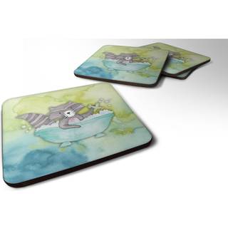 """" Caroline's Treasures Raccoon Bathing Watercolor Decorative Coasters 3.5 Multicolor """"