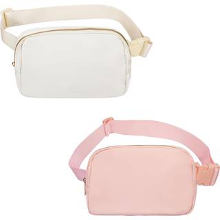 VOROLO Fanny Pack julegave til kvinder og m?nd Crossbody-taske B?ltetaske Bumbag med justerbar rem til SportsOff White+Pink