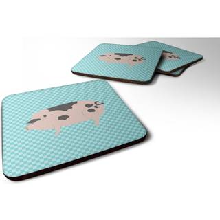 """" Caroline's Treasures Gloucester Old Spot Pig Blue Check Dekorative Coasters 3.5 """" """" Multicolor """"