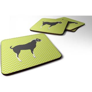 """" Caroline's Treasures Black Bengal Goat Green Decorative Coasters 3.5 Multicolor """"