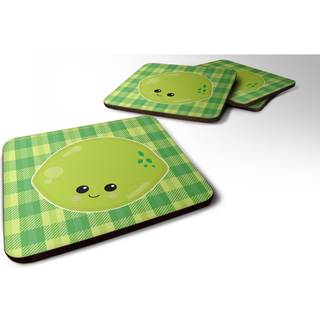 """" Caroline's Treasures Lime Face Foam Coaster Set på 4 3,5 multicolor """"