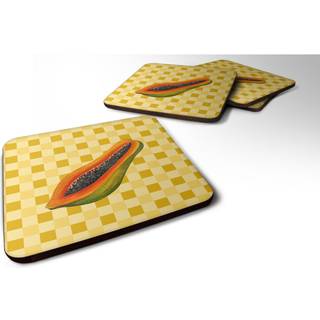 """" Caroline's Treasures skiver papaya på Basketweave Dekorative Coasters 3.5 flerfarvet """"
