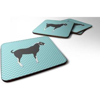 """" Caroline's Treasures Black Bengal Goat Blue Check Decorative Coasters 3.5 Multicolor """"