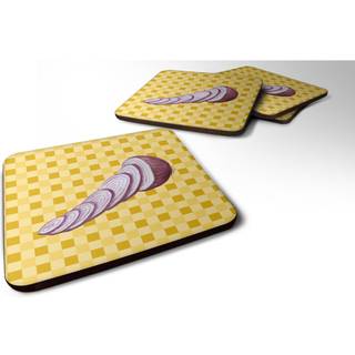 """" Caroline's Treasures Red Onion on Basketweave Decorative Coasters 3.5 multicolor """"