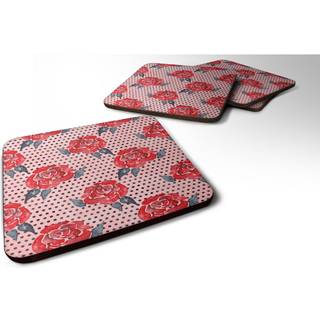"""" Caroline's Treasures Watercolor Red Roses and Polkadots Decorative Coasters 3.5 multicolor """"