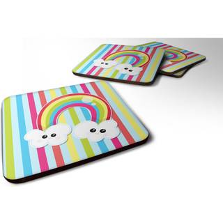 """" Caroline's Treasures Weather Rainbow Face Foam Coaster Set på 4 3,5 multicolor """"