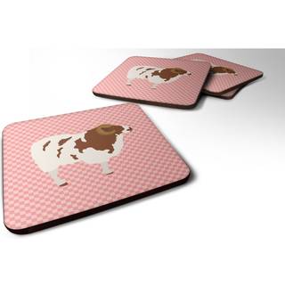 """" Caroline's Treasures Jacob Sheep Pink Check Dekorative Coasters 3.5 """" """" Multicolor """"