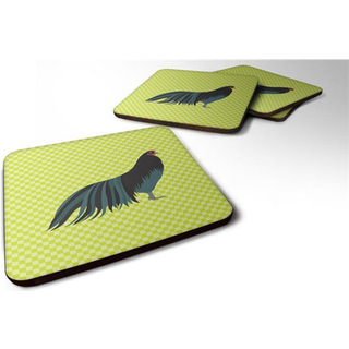 """" Caroline's Treasures Sumatra Chicken Green Decorative Coasters 3.5 Multicolor """"