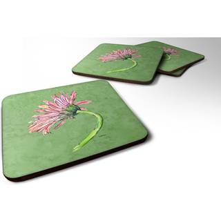 """" Caroline's Treasures 8853FC Gerber Daisy Pink Foam Coasters (Sæt på 4) 3,5 """" ""H X 3,5"" """" W Multicolor """"