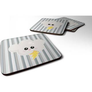 """" Caroline's Treasures Weather Thuderstorm Face Foam Coaster Set på 4 3,5 multicolor """"