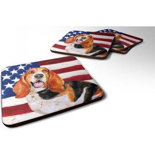 """" Caroline's Treasures Basset Hound Patriotic Decorative Coasters multicolor """"