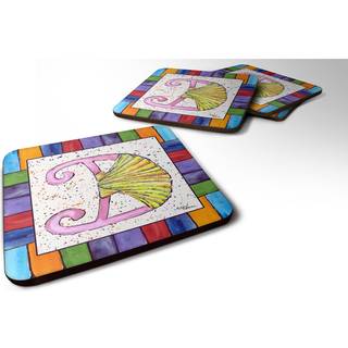 """" Caroline's Treasures 8427-DFC Beach and Seafood Foam Coasters (Sæt på 4) 3,5 """" ""H X 3,5"" """" W Multicolor """"