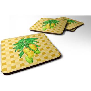 """" Caroline's Treasures Mangos on Branch on Basketweave Decorative Coasters 3.5 multicolor """"