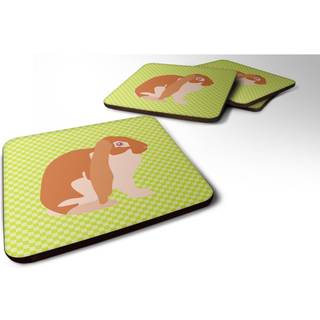 """" Caroline's Treasures English Lop Rabbit Green Decorative Coasters 3.5 Multicolor """"