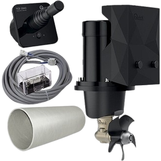 Bovpropellerkit Quick BTQ 125-40, 12 V, 2.2 kW, 40 KgF, tunnelmontering, 1 propeller, med tunnel + joystick &amp; kabel + sikring &amp; sikringsholder, passer til både mellem 22 - 30 fod (7 - 9 meter)