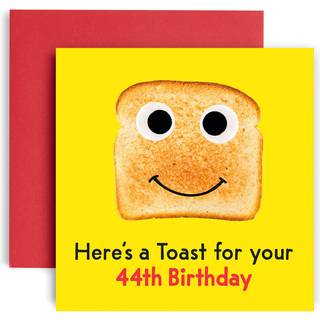 HUXTERS 44 -?rs f?dselsdagskort - Sjove f?dselsdagskort til kvinder og m?nd - Herre A Toast Tillykke med f?dselsdagskort - Paper Birthday Card ti