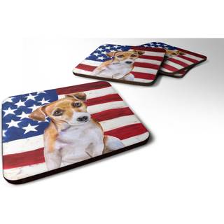 """" Caroline's Treasures Jack Russell Terrier #2 Patriotic Decorative Coasters multicolor """"