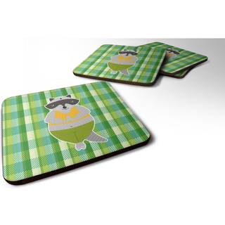 """" Caroline's Treasures BB6774FC Raccoon Foam Coaster Set på 4 3,5 """" ""Multicolor"" ""