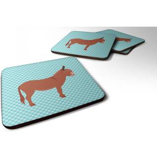 """" Caroline's Treasures Irish Donkey Blue Check Decorative Coasters 3.5 Multicolor """"