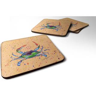 """" Caroline's Treasures 8467FC Crab Foam Coasters (Sæt på 4) 3,5 """" ""H X 3,5"" """" W Multicolor """"