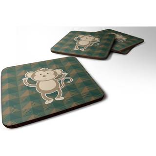 """" Caroline's Treasures BB7025FC Monkey Foam Coaster Set på 4 3,5 """" ""Multicolor"" ""