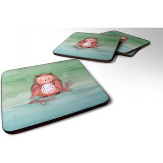 """" Caroline's Treasures Brown Owl Watercolor Decorative Coasters 3.5 Multicolor """"