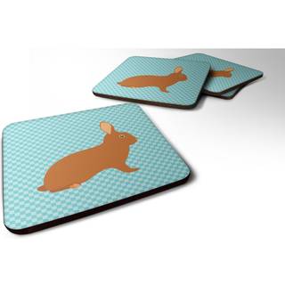 """" Caroline's Treasures Rex Rabbit Blue Check Dekorative Coasters 3.5 """" """" Multicolor """"