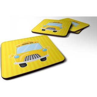 """" Caroline's Treasures School Bus Foam Coaster Set på 4 3,5 multicolor """"
