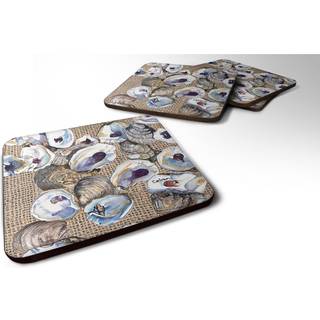 """" Caroline's Treasures 8734FC Oyster Foam Coasters (Sæt på 4) 3,5 """" ""H x 3,5"" """" W multicolor """"