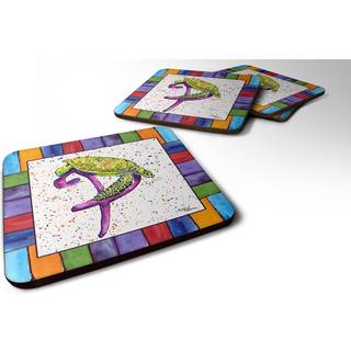 """" Caroline's Treasures 8439-PFC Beach and Seafood Foam Coasters (Sæt på 4) 3,5 """" ""H X 3,5"" """" W Multicolor """"